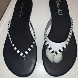 Splendid Madrid black & white stripe sandal NWT